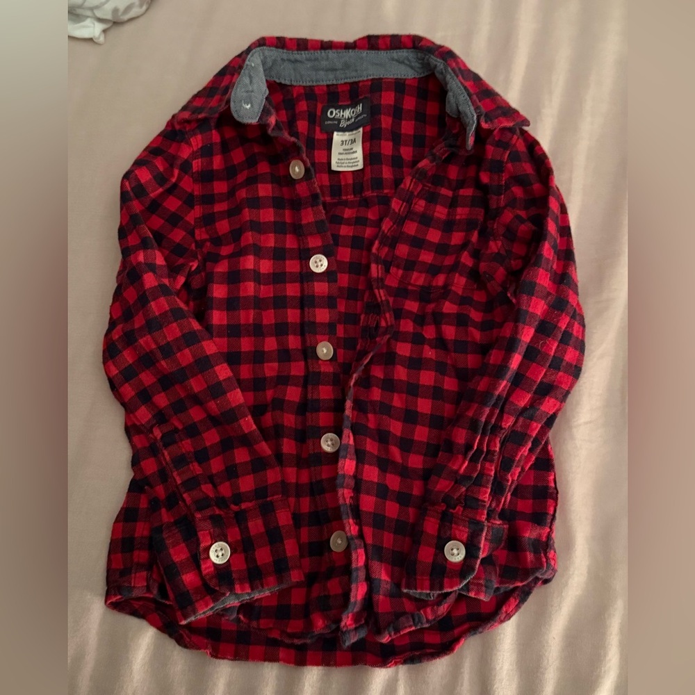 OshKosh B'gosh Kids Red Plaid Shirt flannel